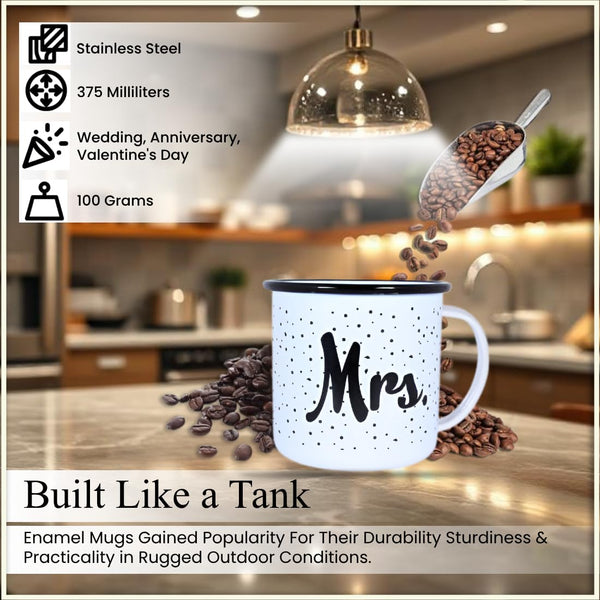Enamel Mrs. Printed Coffee Mug