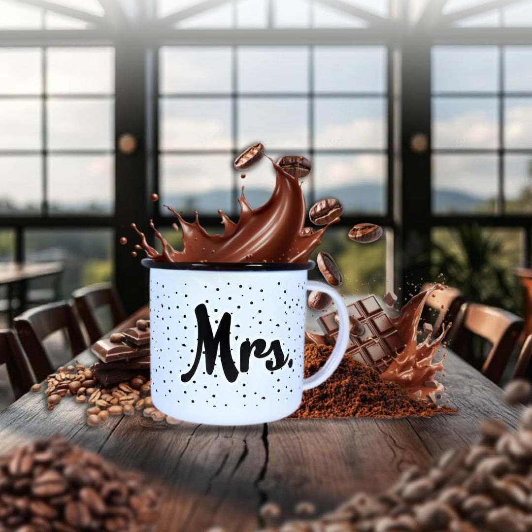Enamel Mrs. Printed Coffee Mug