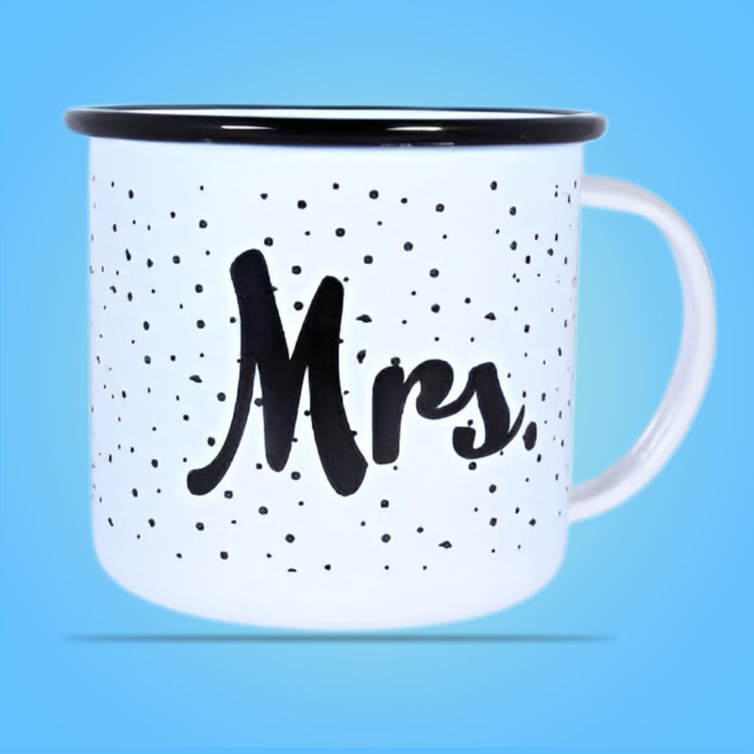 Enamel Mrs. Printed Coffee Mug