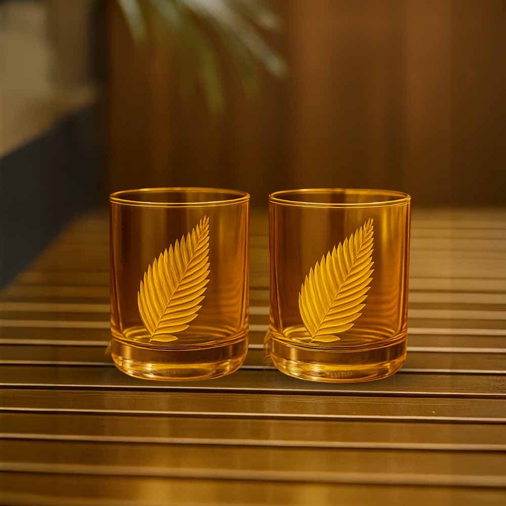 Golden Palm Glass Set