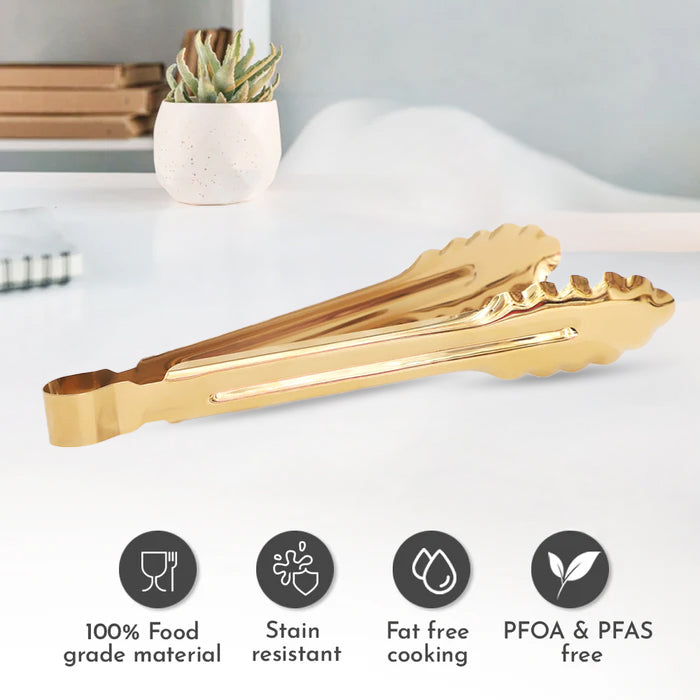 Golden Grip Stainless Steel Tongs