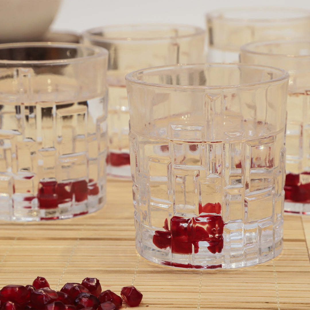 Modern Block Textured Glass Set