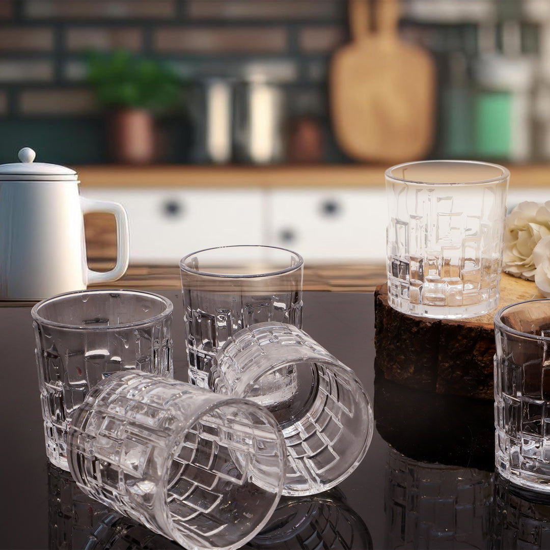 Modern Block Textured Glass Set