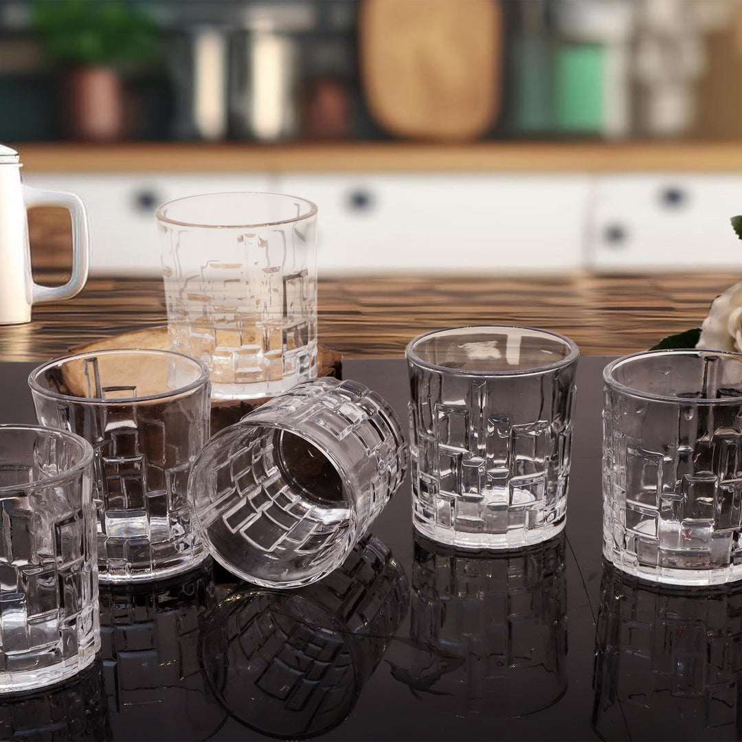 Modern Block Textured Glass Set