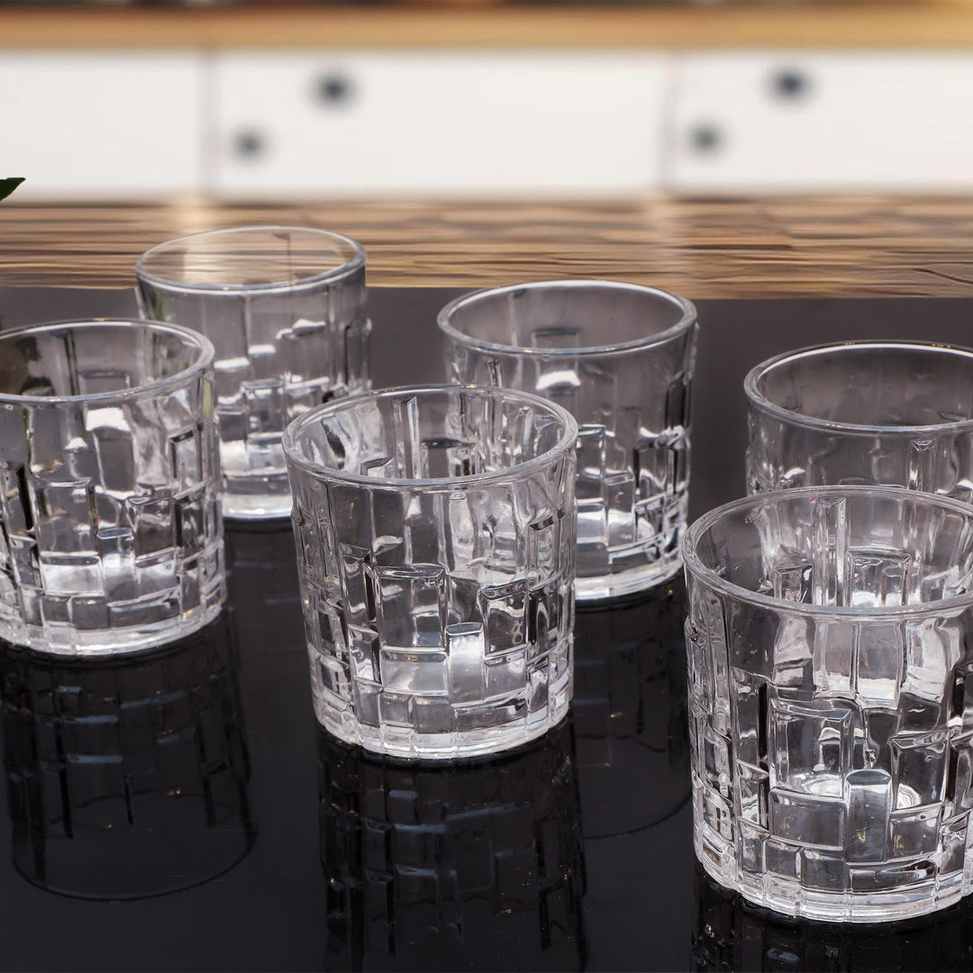 Modern Block Textured Glass Set