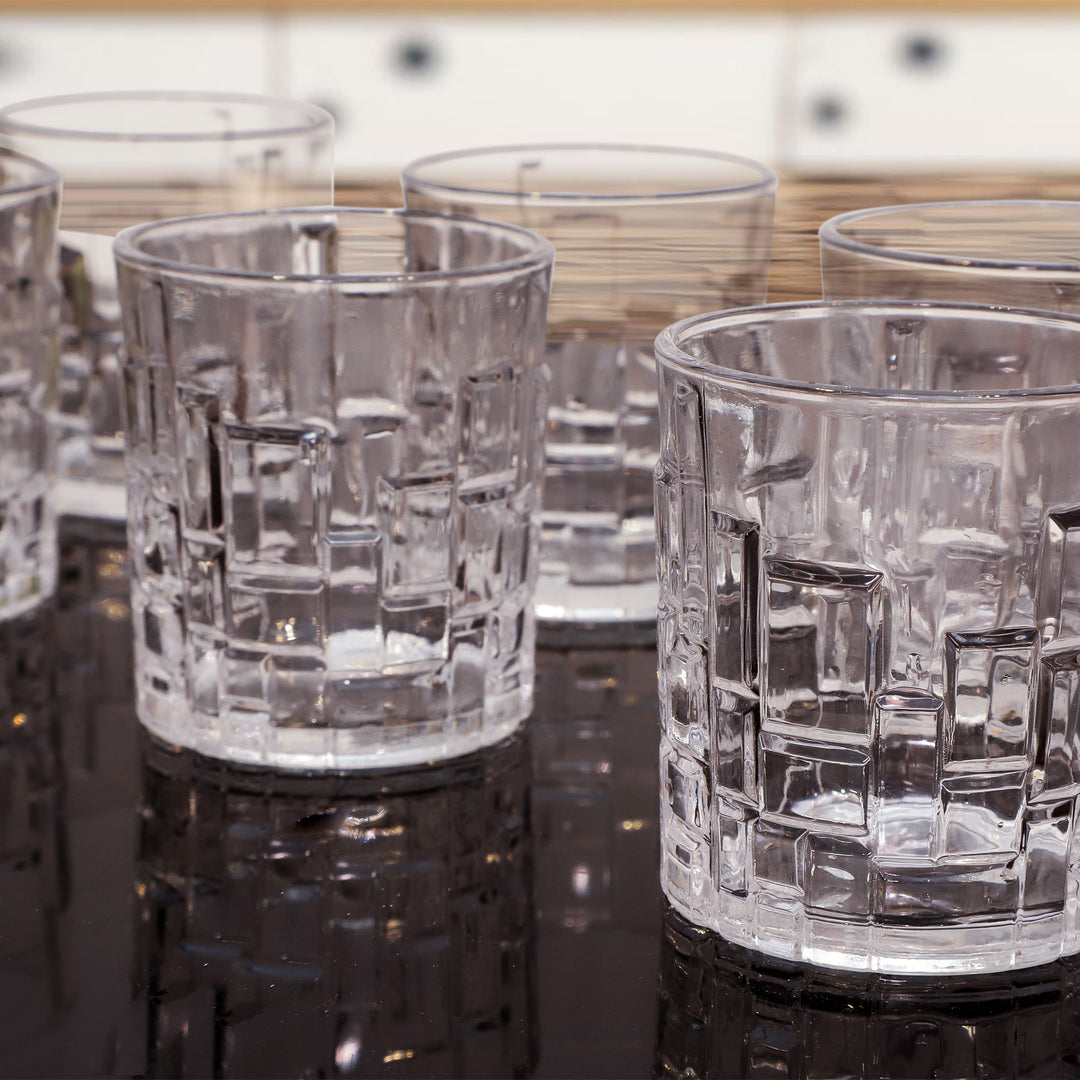 Modern Block Textured Glass Set