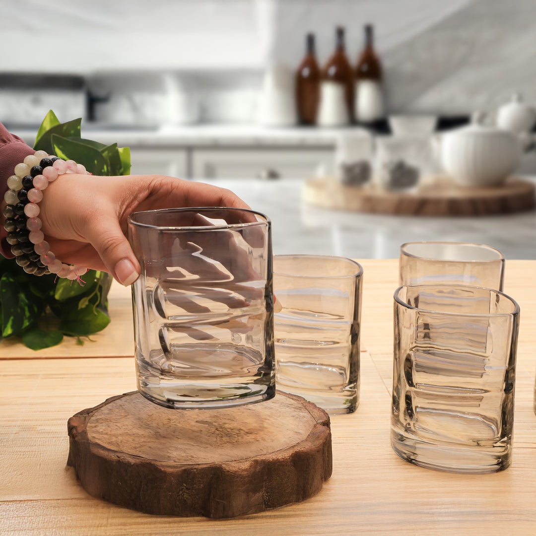 Crystal Wave Drinking Glass Set