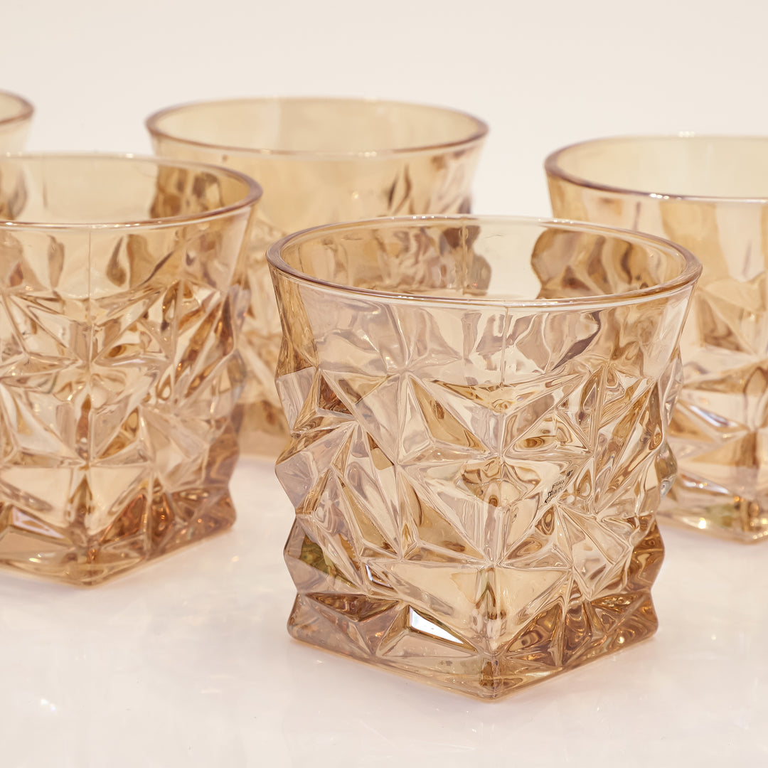 Amber Prism Jewel Glassware Set