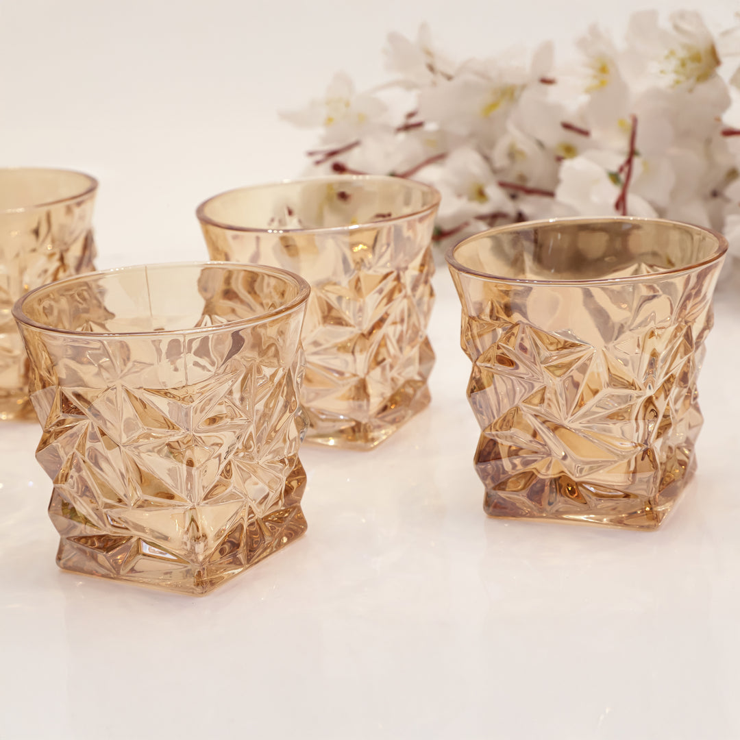 Amber Prism Jewel Glassware Set