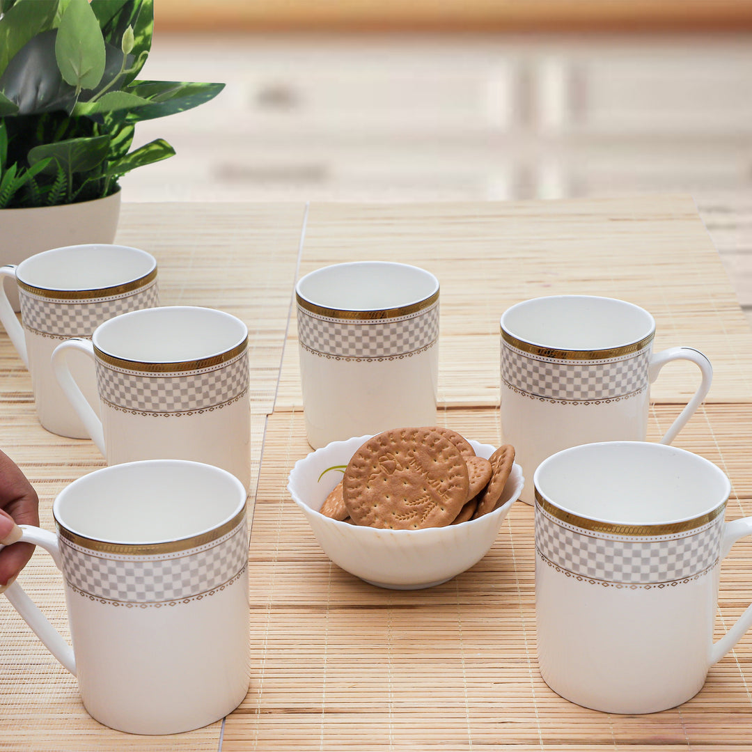 Elegant White Coffee Mug Set