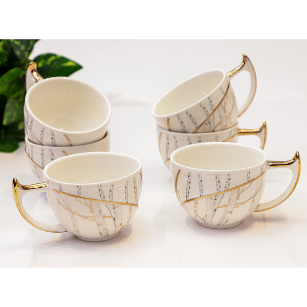 Elegant Golden Striped Teacup Set