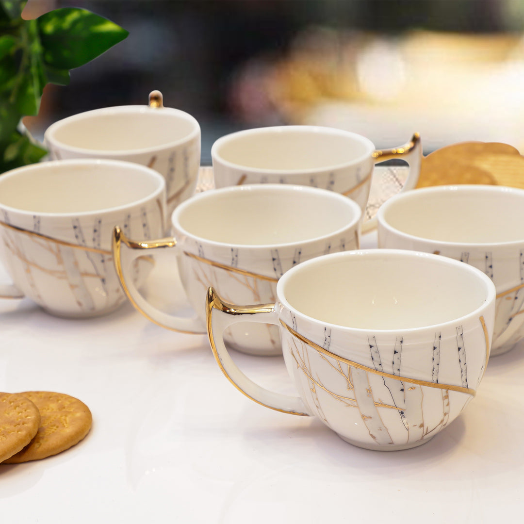 Elegant Golden Striped Teacup Set