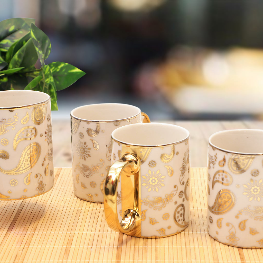 Luxury Golden Paisley Coffee Mugs