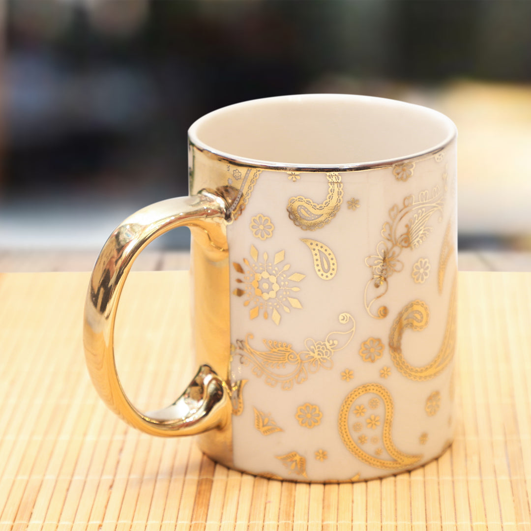 Luxury Golden Paisley Coffee Mugs