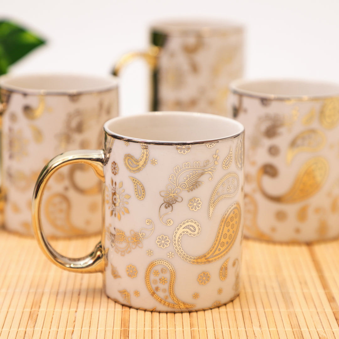 Luxury Golden Paisley Coffee Mugs
