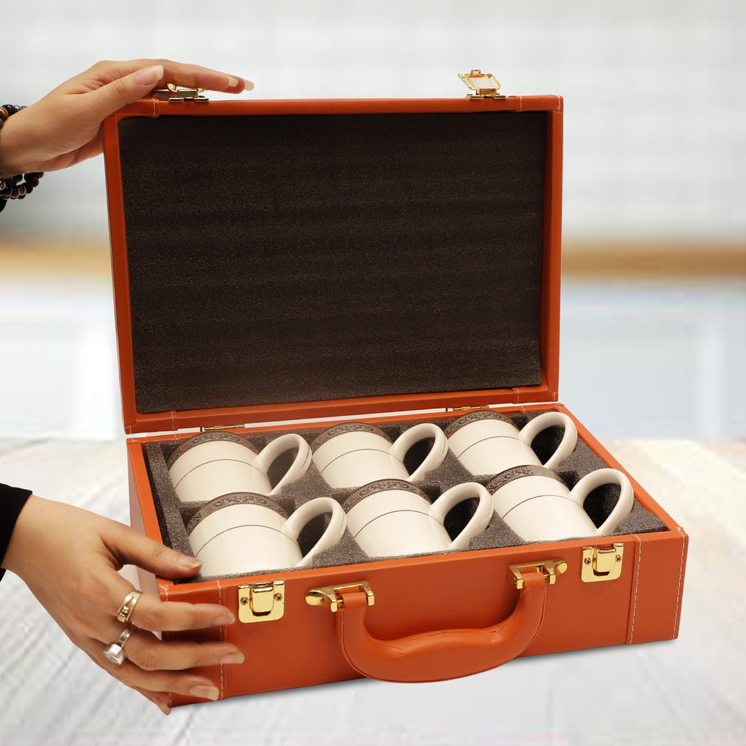 Golden Halo Ceramic Coffee Mugs