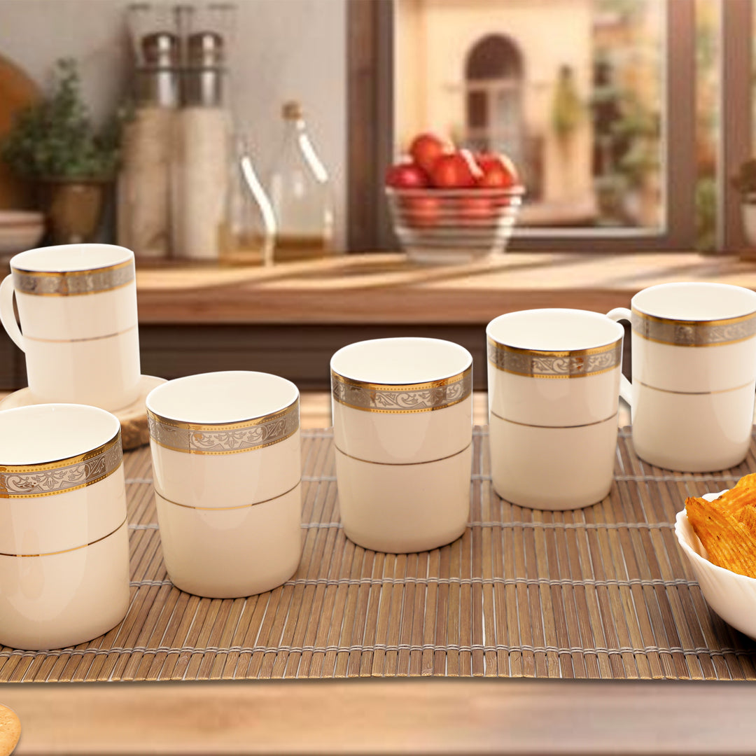 Golden Halo Ceramic Coffee Mugs