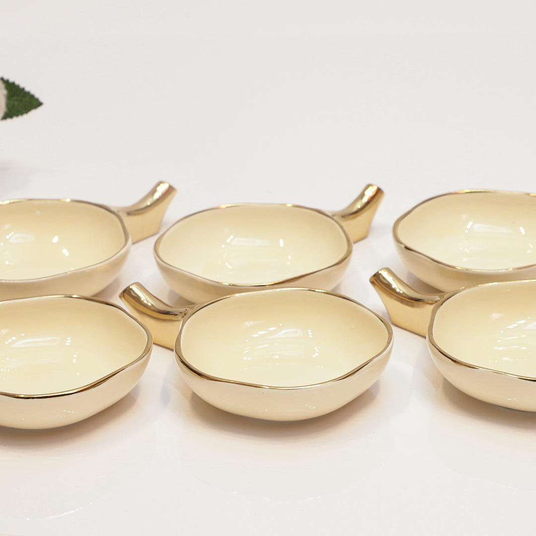 Elegant 6-Piece Cream Ceramic Serving Set