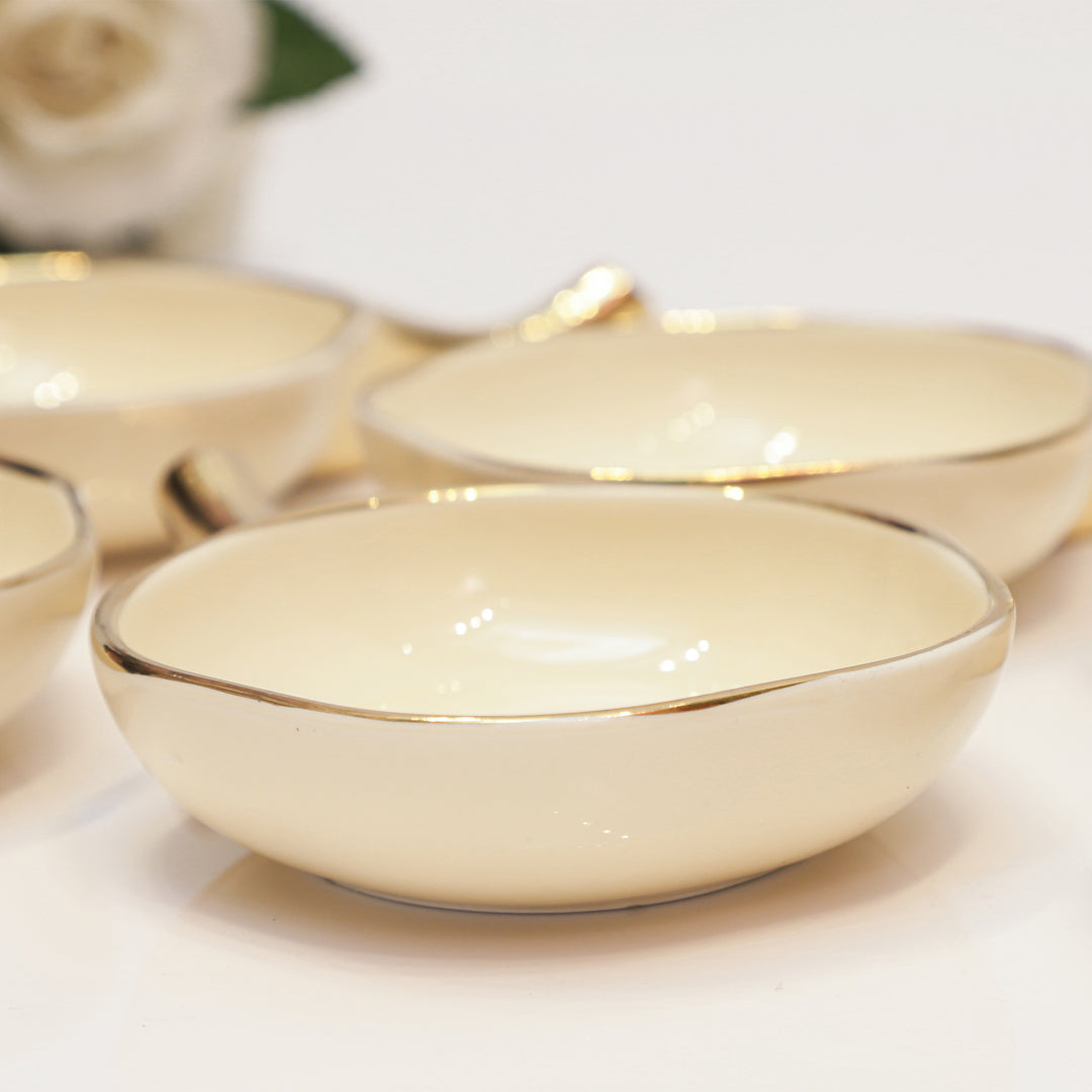 Elegant 6-Piece Cream Ceramic Serving Set