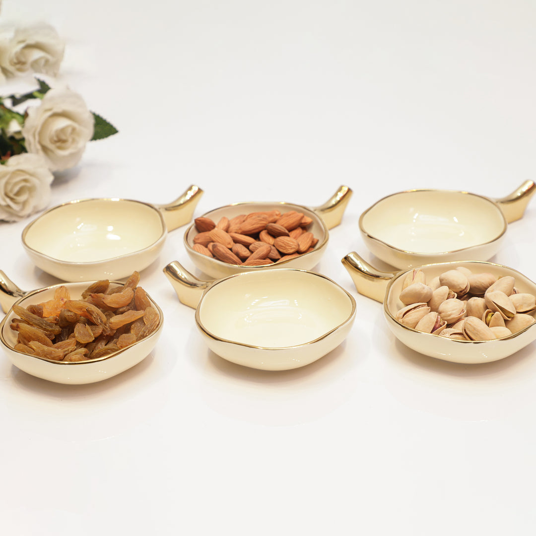 Elegant 6-Piece Cream Ceramic Serving Set