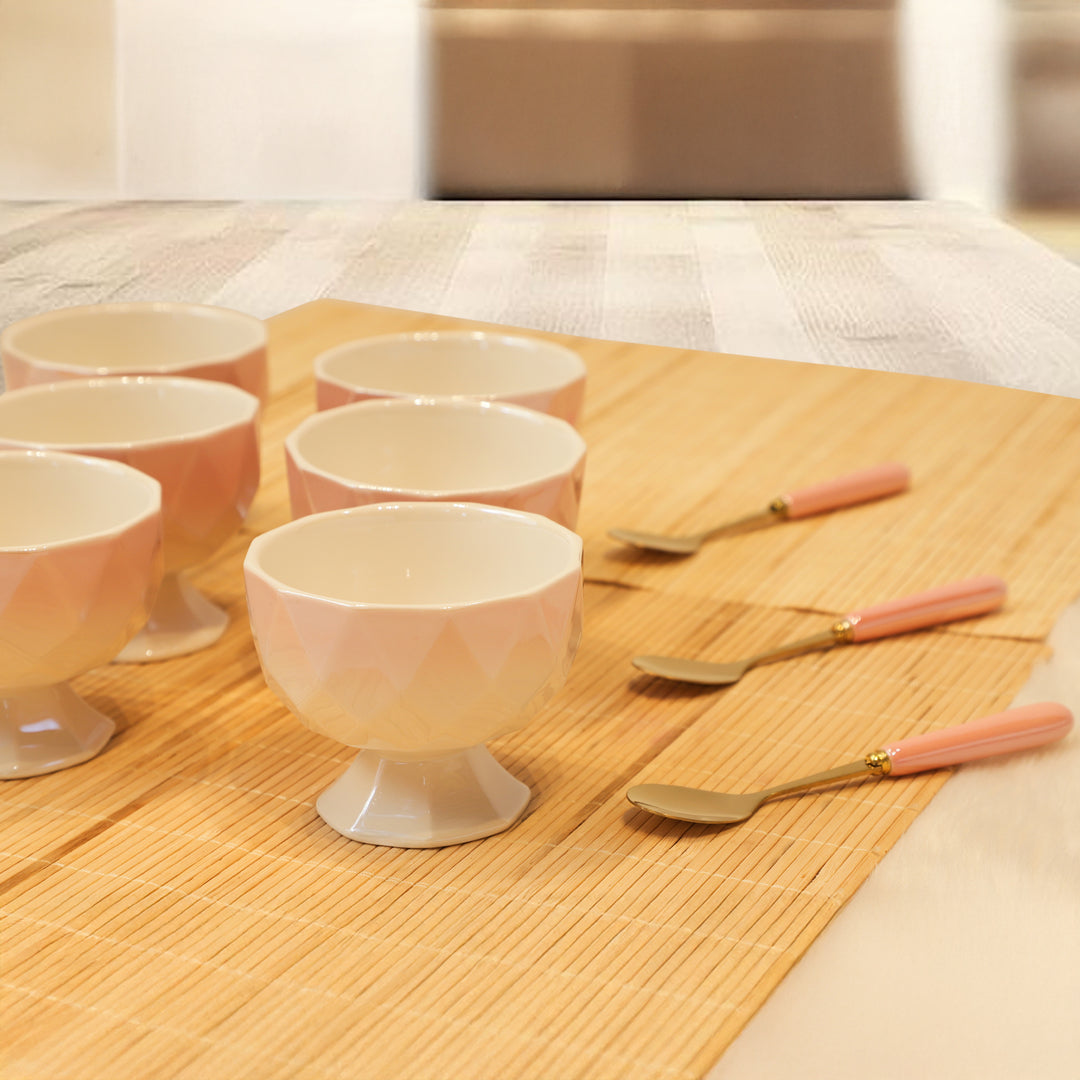 Peach Luxe Ceramic Cup & Spoon Set