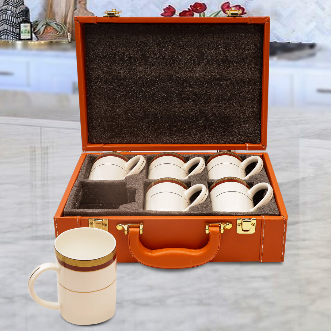 Golden Aura Ceramic Coffee Mugs