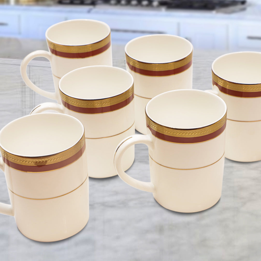 Golden Aura Ceramic Coffee Mugs