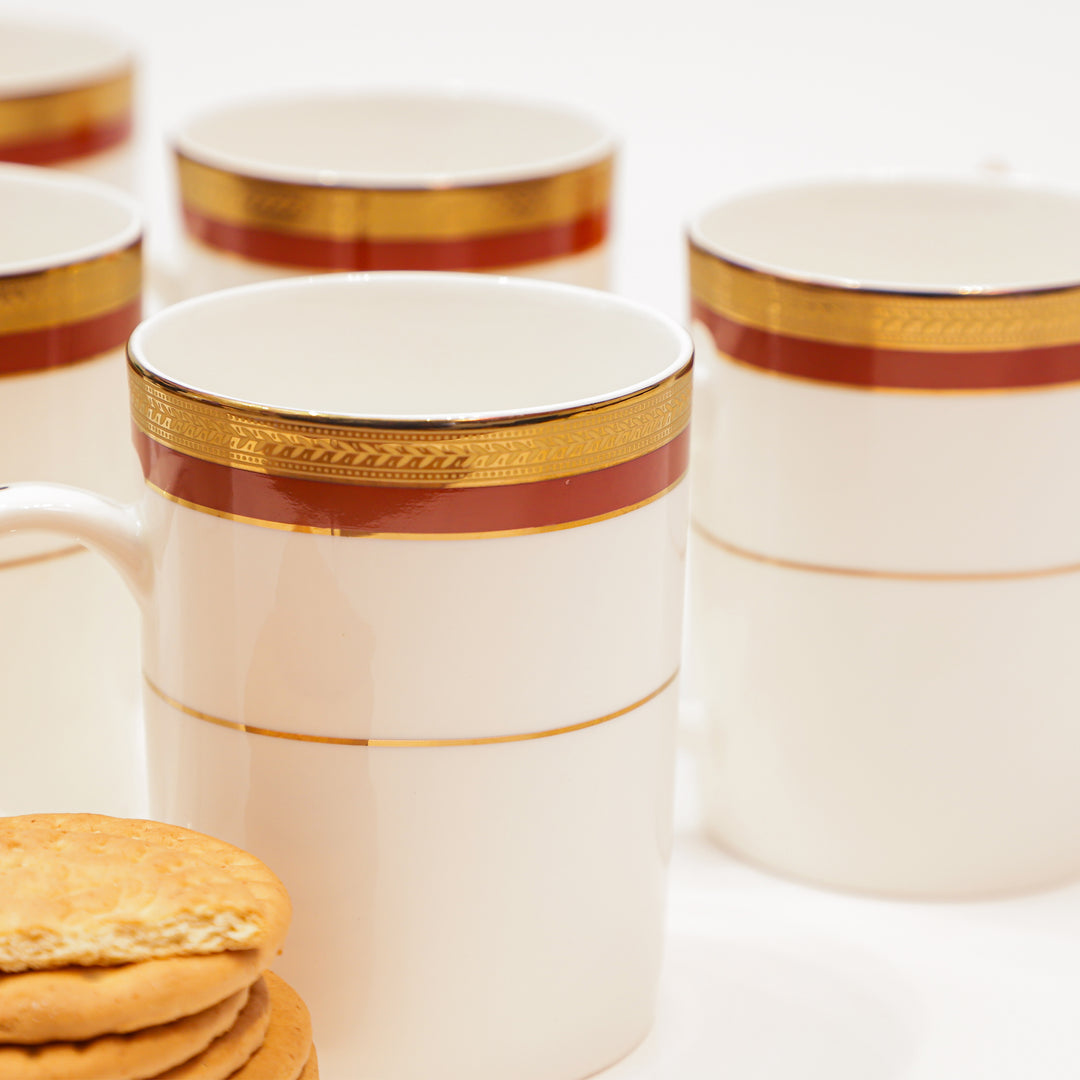 Golden Aura Ceramic Coffee Mugs