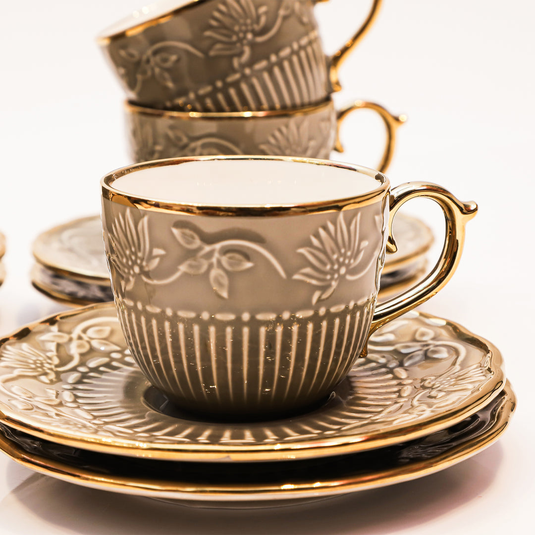 Golden Lotus Elegance Cup & Saucer Set