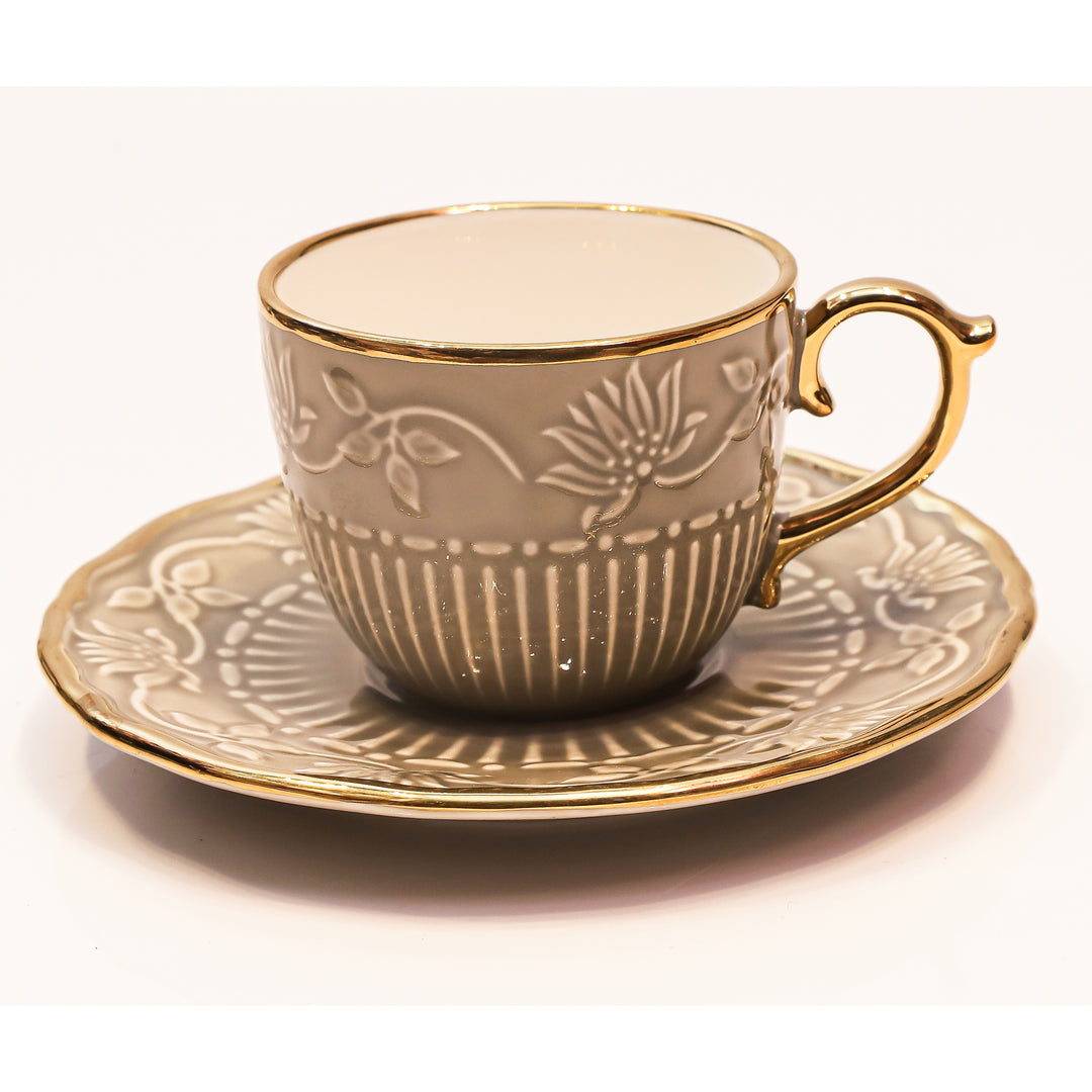 Golden Lotus Elegance Cup & Saucer Set