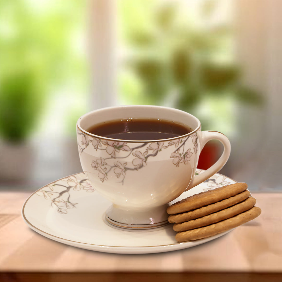 Royal Glow Ceramic Cup & Saucer Set