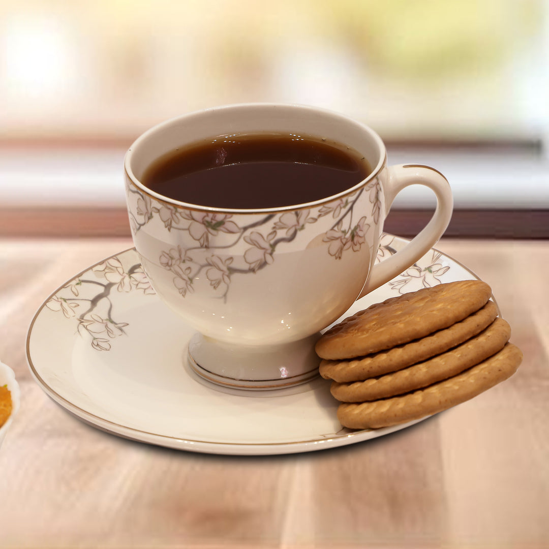 Royal Glow Ceramic Cup & Saucer Set