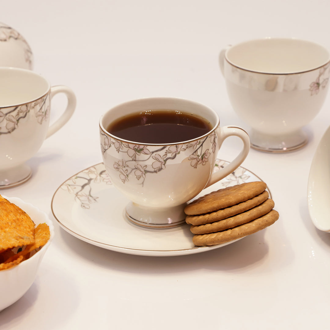 Royal Glow Ceramic Cup & Saucer Set