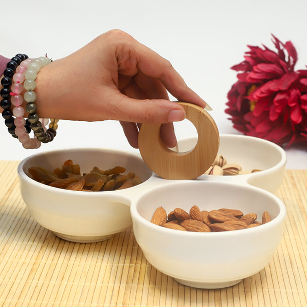 Elegant Trio Ceramic Tray (Pack of 1)
