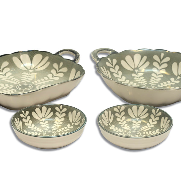 Olive Bloom Ceramic Bowl Set