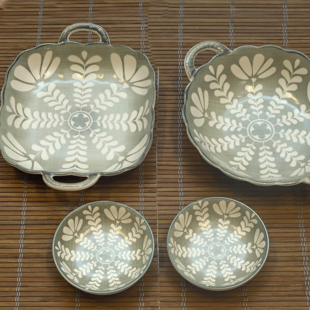 Olive Bloom Ceramic Bowl Set