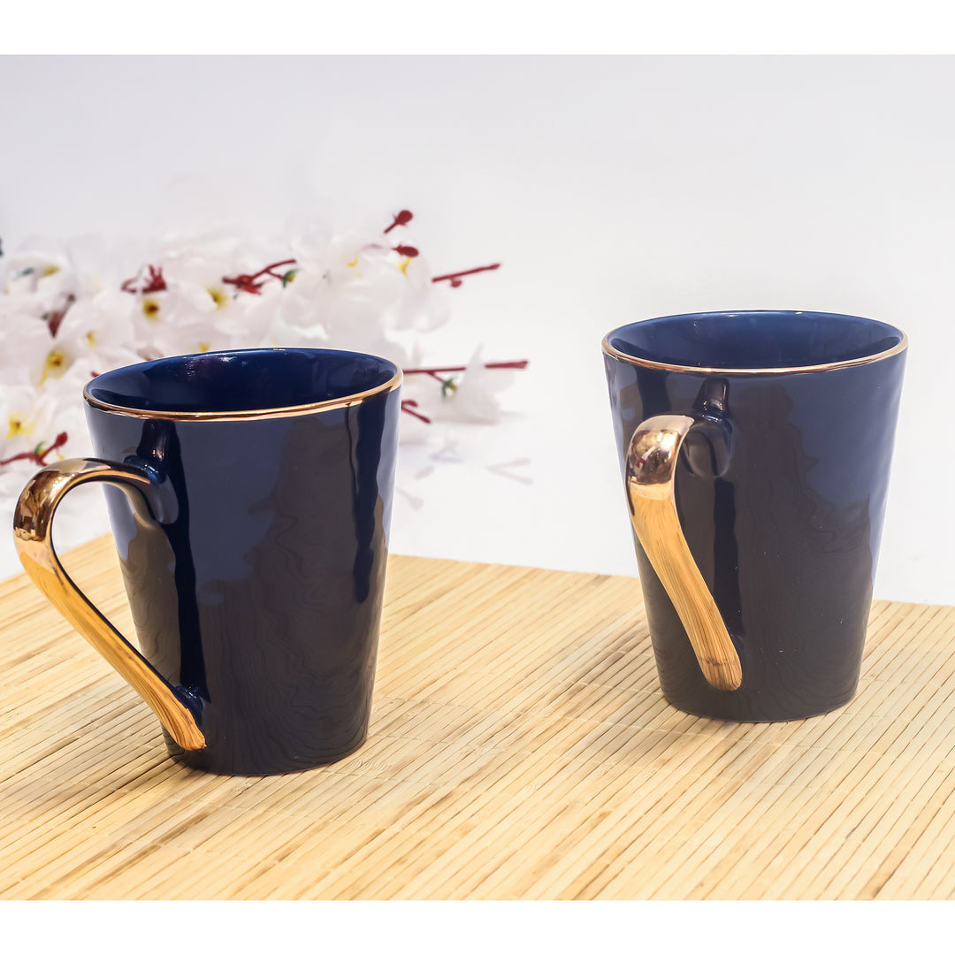 Golden Rim Navy Duo Mugs