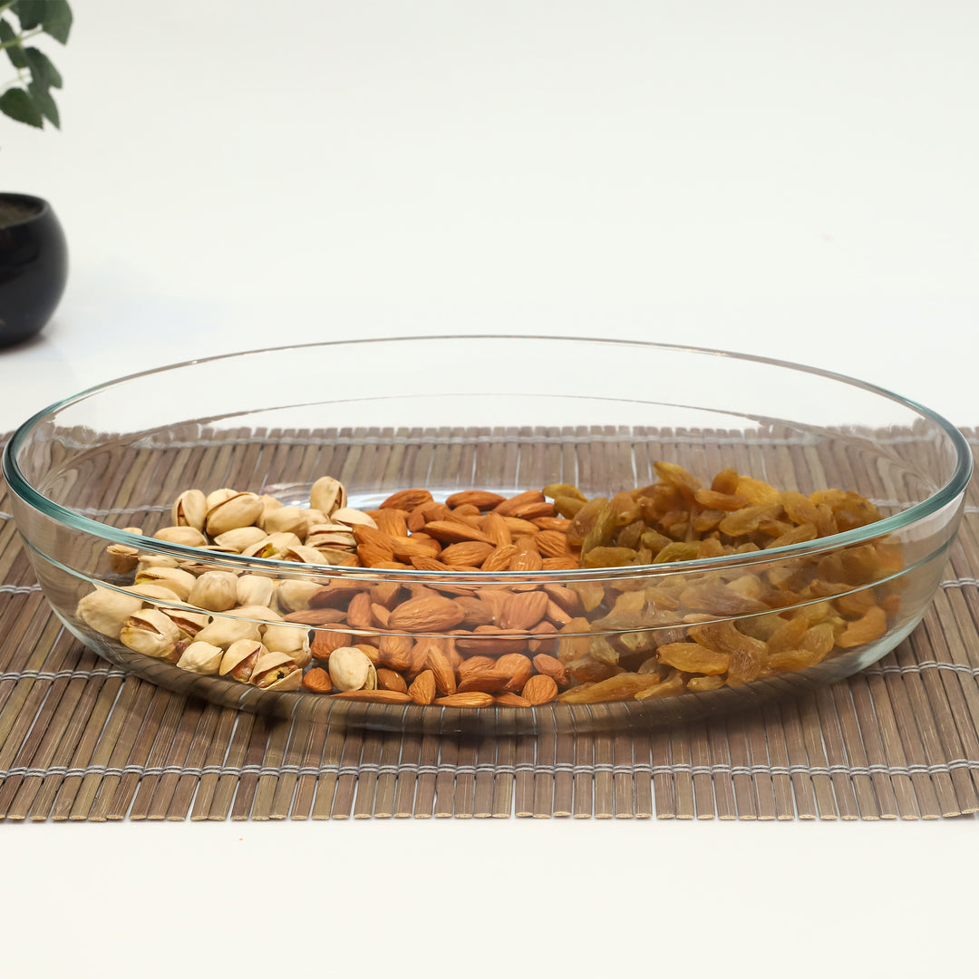 Crystal clear Borosilicate Glass Baking & Serving Dish