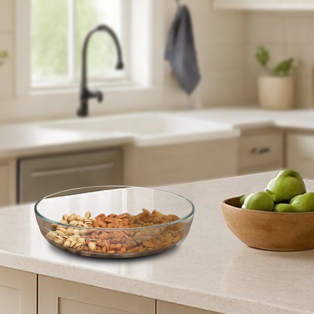 Crystal clear Borosilicate Glass Baking & Serving Dish