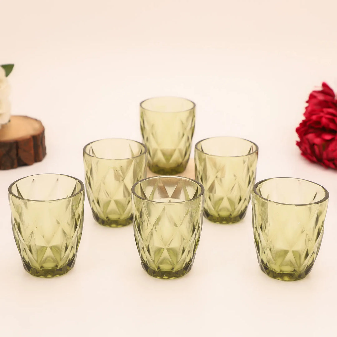 GREEN LUXE DESIGNER GLASS SET