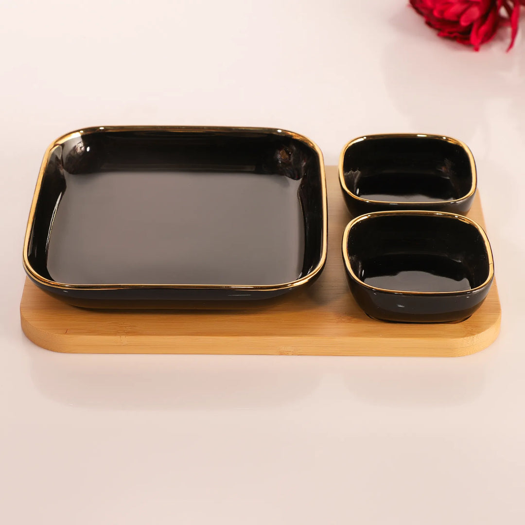 GOLDEN BLACK EVERYDAY BOWL SET