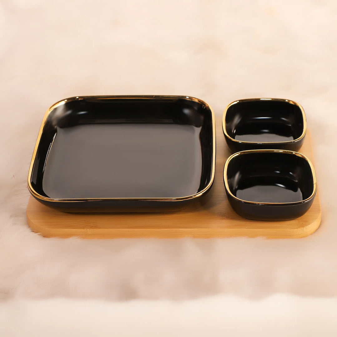 GOLDEN BLACK EVERYDAY BOWL SET