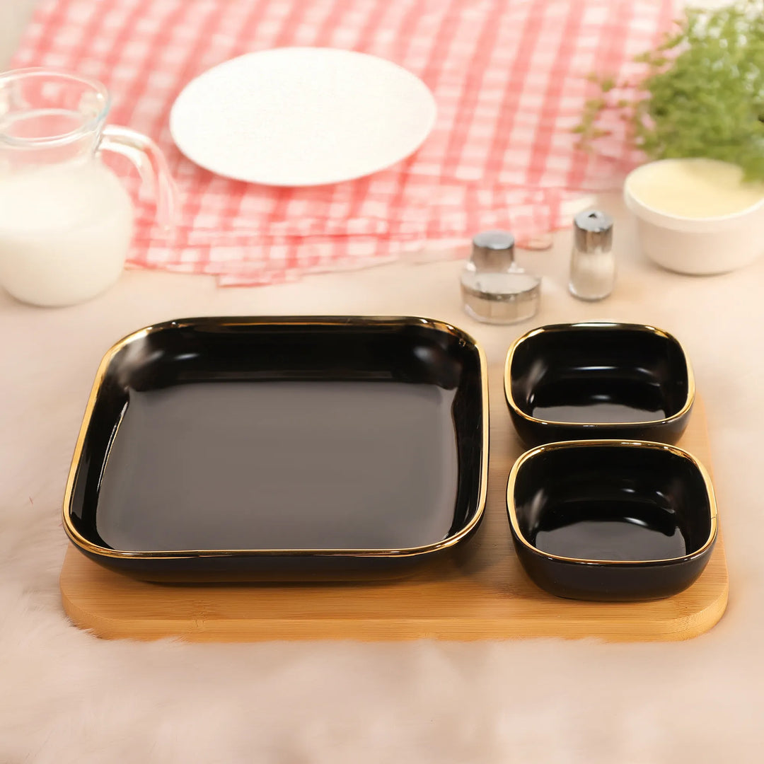 GOLDEN BLACK EVERYDAY BOWL SET