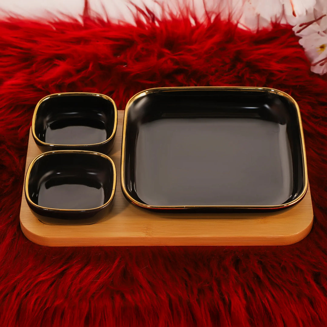 GOLDEN BLACK EVERYDAY BOWL SET