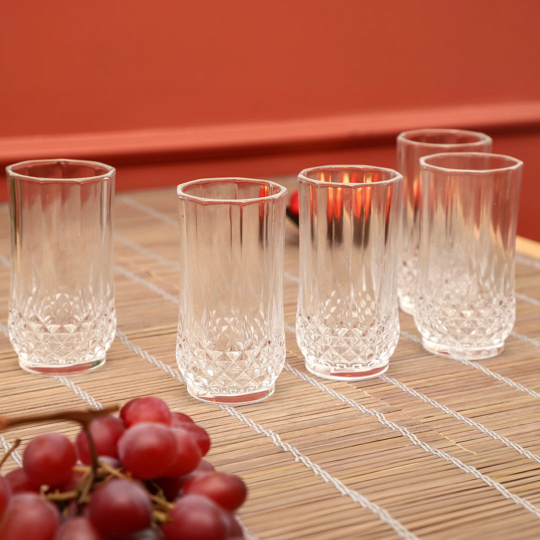 Crystal Bloom Textured Tumbler Glasses