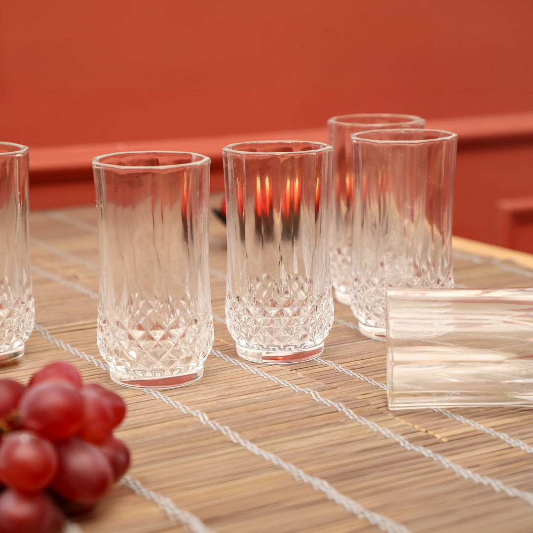Crystal Bloom Textured Tumbler Glasses