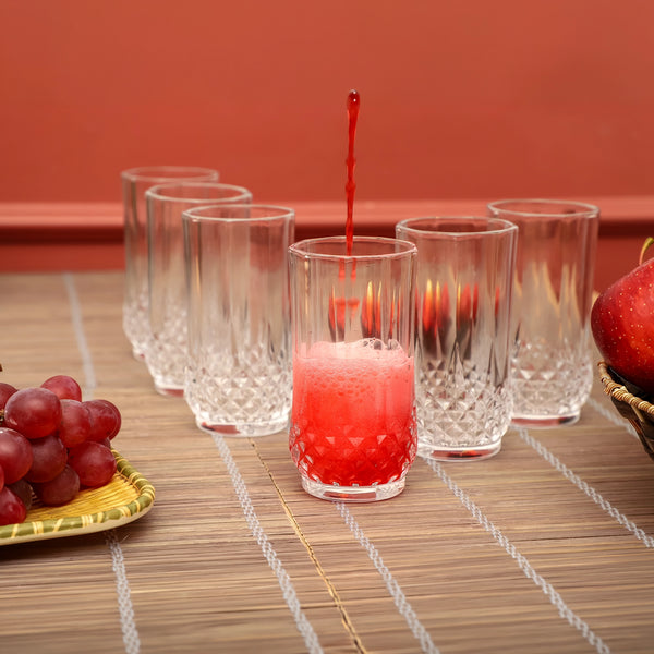 Crystal Bloom Textured Tumbler Glasses