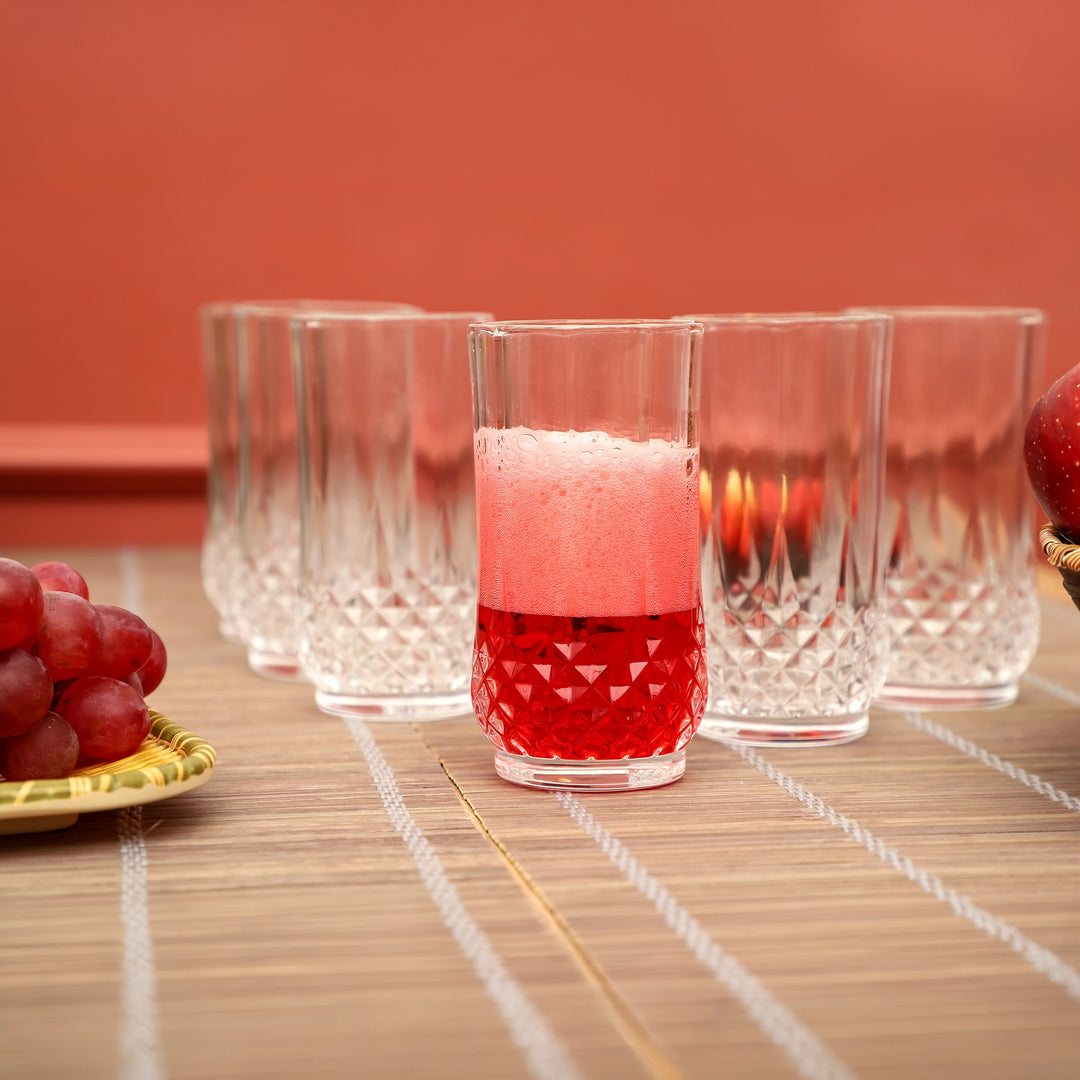 Crystal Bloom Textured Tumbler Glasses