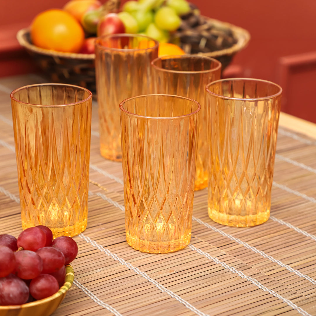Golden Ripple Cut Tumblers