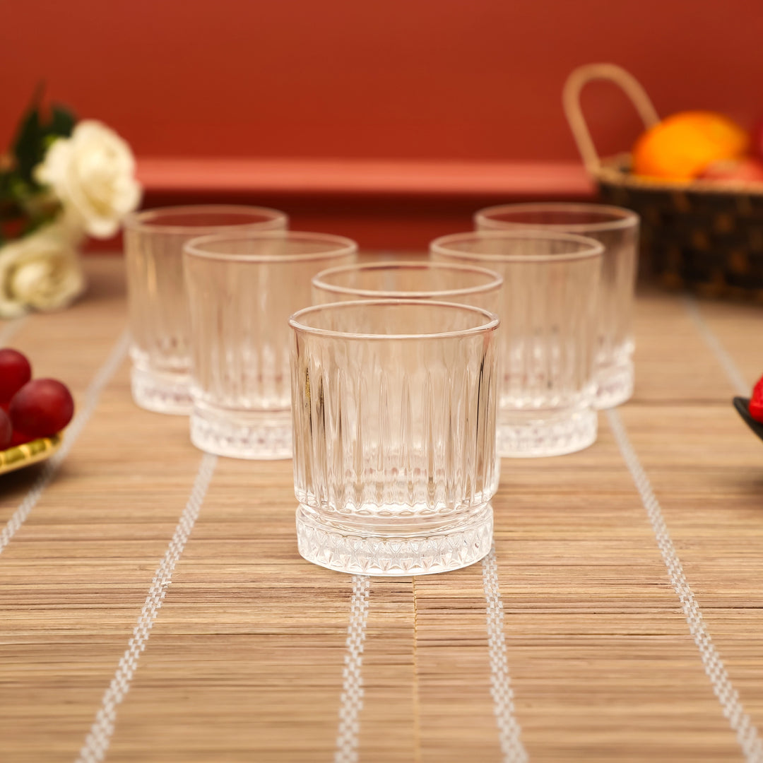 Clear Crest Ribbed Tumbler Glasses